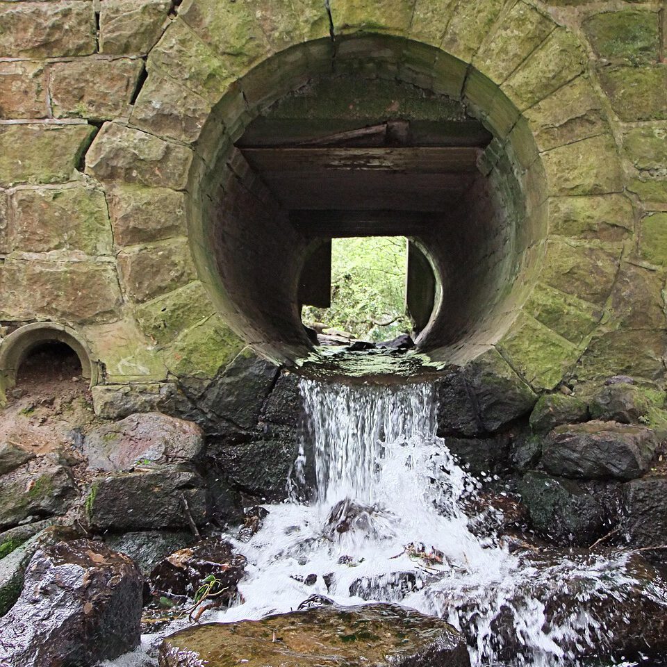 tunnel with sewer wastewater