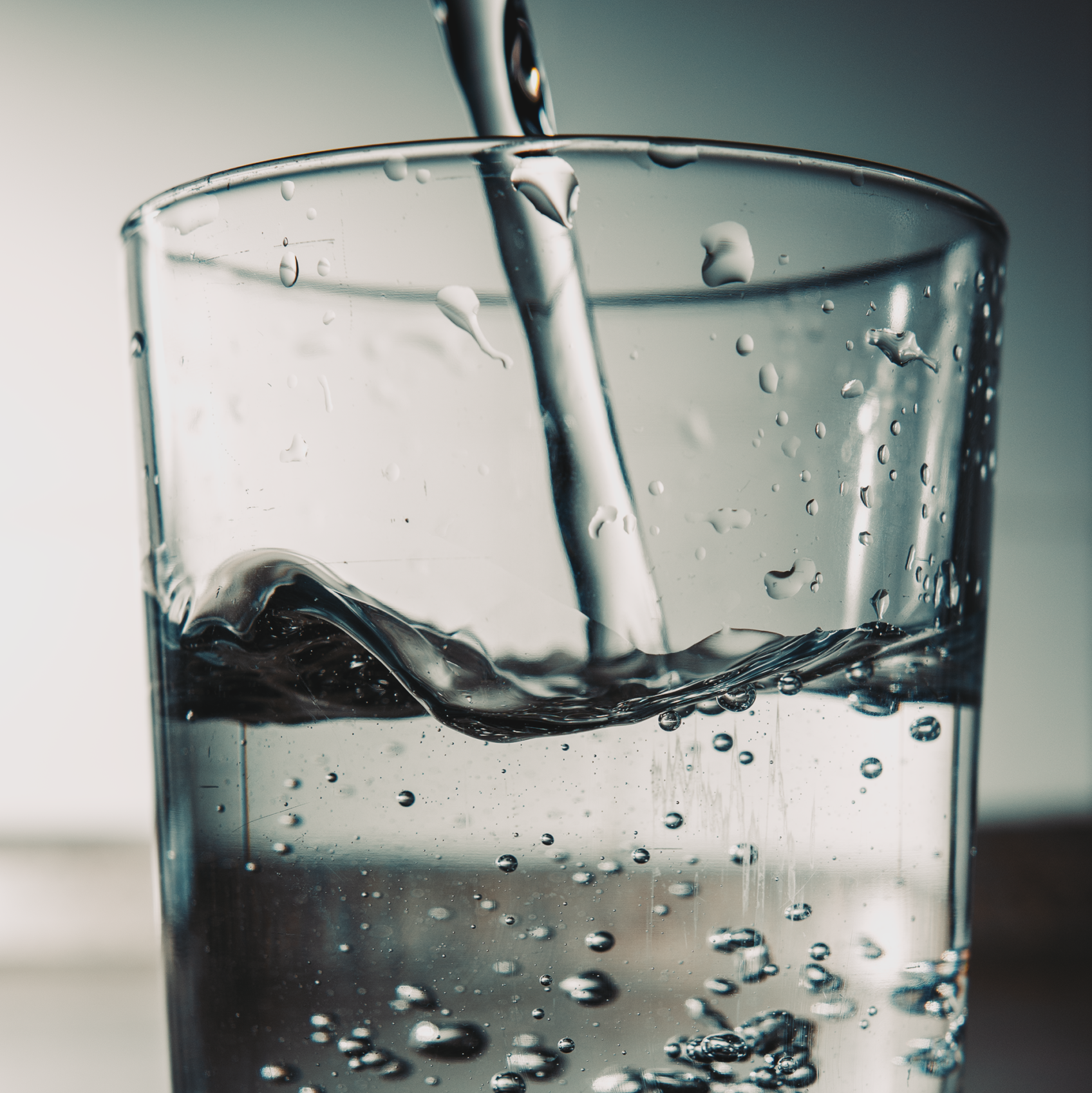 water in a glass